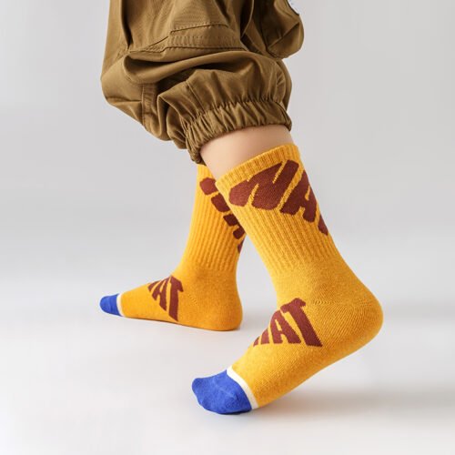 Kids Socks Boys Socks – Children’s socks Letter Pattern Mid-Calf Socks 0-12 Years Old for Boys - Image 2
