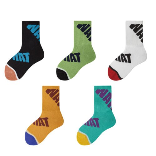 Kids Socks Boys Socks – Children’s socks Letter Pattern Mid-Calf Socks 0-12 Years Old for Boys