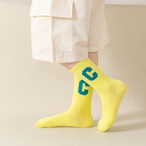 Kids Socks Girls Socks – Children’s Letter C Pattern Mid-Calf Socks 0-12 Years Old Colorful Casual Socks for Girls - Image 5