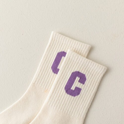 Kids Socks Girls Socks – Children’s Letter C Pattern Mid-Calf Socks 0-12 Years Old Colorful Casual Socks for Girls - Image 8