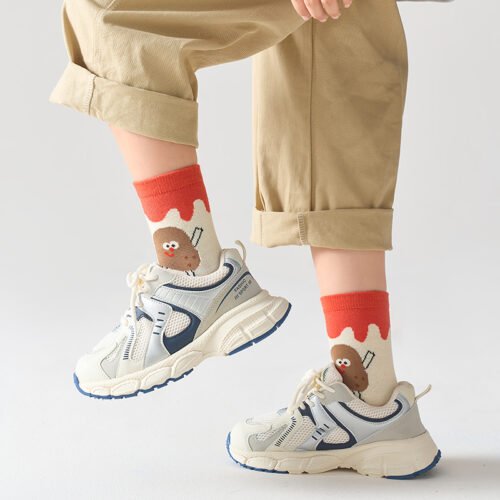 Kids Cotton  Socks | Fun Food & Space Cartoon Design | Breathable & Comfortable for Toddlers (5-Pack) - Image 2